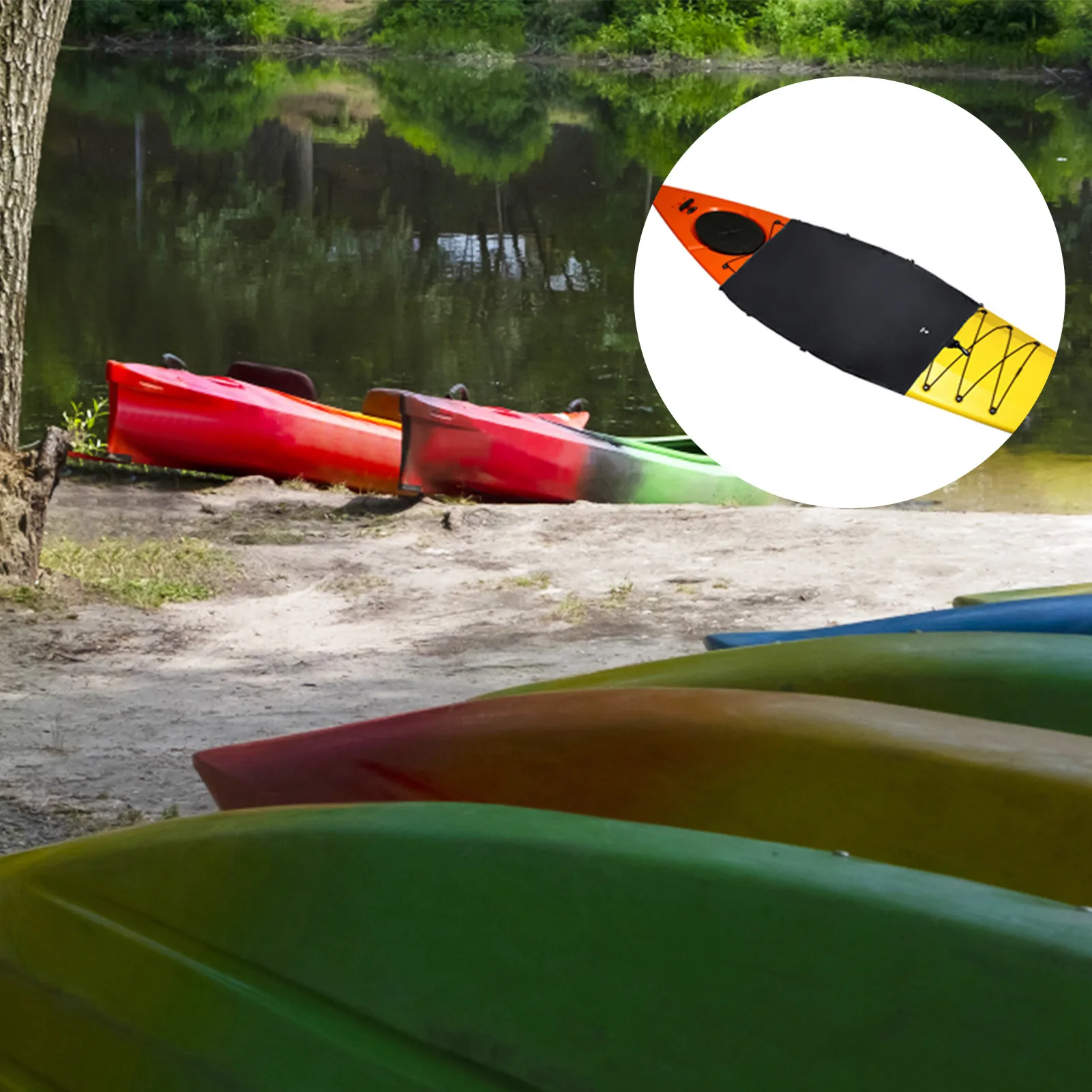 Waterproof Kayak Cover Universal Kayak Cockpit Drape Cover Adjustable Seal Cockpit With Hook Holes For Outdoor Storage
