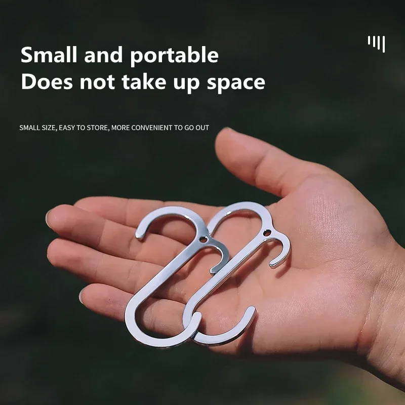 1/2/3/4pcs Outdoor Leather Hanging Hook S-Shaped Travel Kitchenware Finishing Hook Kitchen Pot Pan Lamp Holder Storage Rack