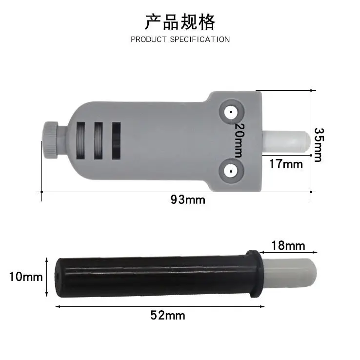 Heavy-duty wardrobe door damper buffer anti-collision mute door bumper cabinet closing shock-absorbing silencer