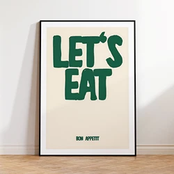 Let's Eat Decorative Wall Art Canvas Poster - 30x40cm Wood Framed (G2754 - 1)