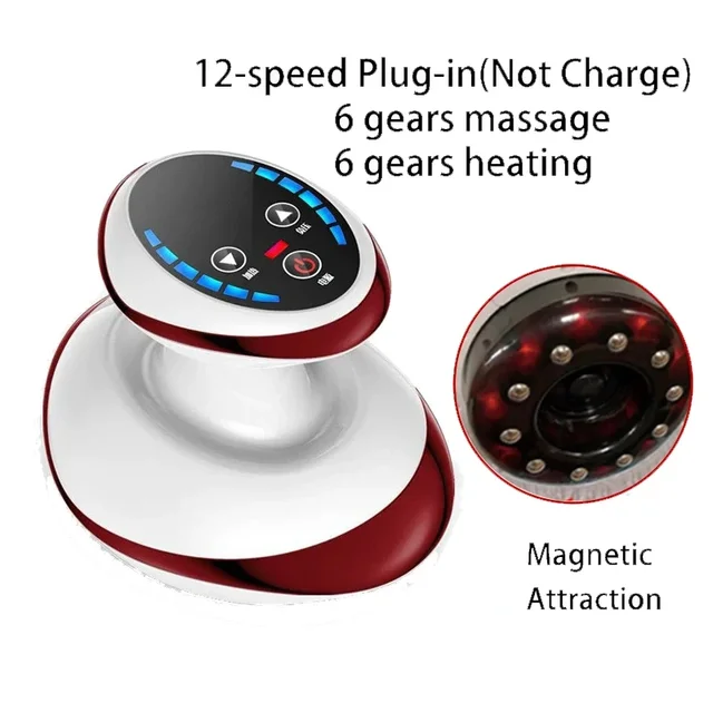 Home Electric Guasha Scraping Massage Cupping Body Massager Vacuum Cans Suction Cup Heating Fat Burner Anti-cellulite Massager 6