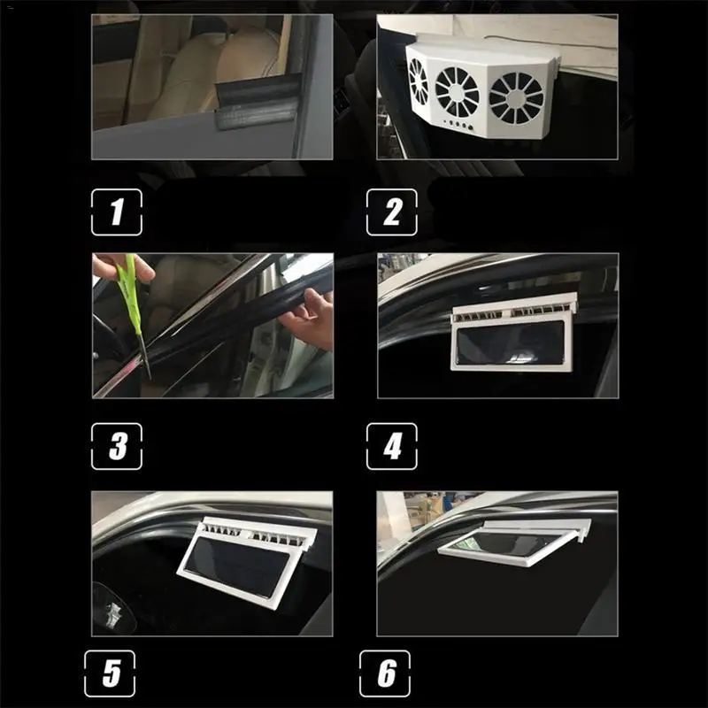 Car Fan Solar Powered Car Fan 2.4V Auto Cooler Fan Coolin Ventilator Energy Saving Car Window Exhaust 3 Cooler Circulation