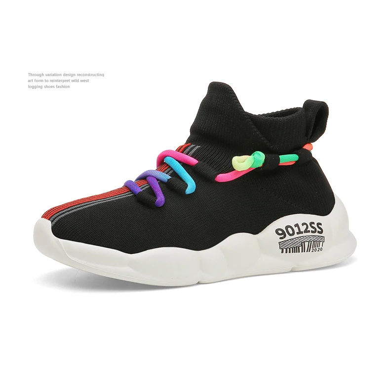 2025 neue Marke Kinder Schuhe Junge Mädchen Atmungsaktive Schuhe Casual Sport Schuhe Weiche Outdoor Kinder Stricken Turnschuhe Größe 26-38 – Detail 19