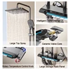 Hot Cold Bathroom Shower Faucet Set 4 Functions Shower Set Mixer Shower System Wall-mounted Temperature Digital Display 2