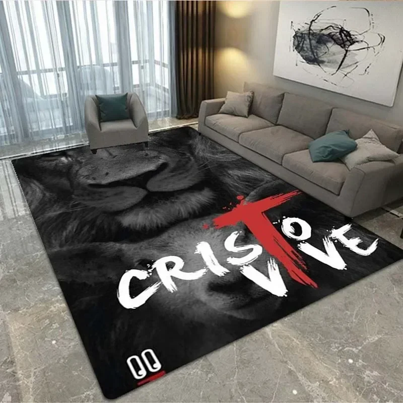 3D animal theme area rug, universal door mat decorative rug for living room bedroom sofa, children's game non-slip floor mat