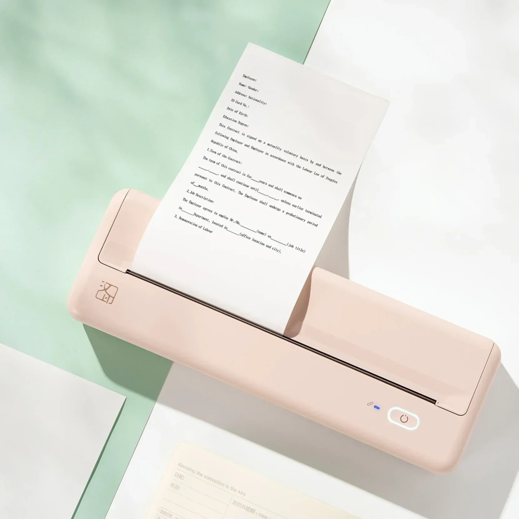 GlowMartHPRT MT810 Mini Thermal Printer A4 Size Bluetooth Wireless Compatible with Win System Inkless PDF Web Document Printing