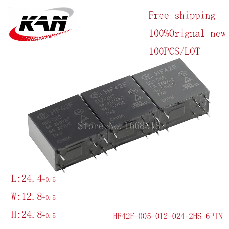 

Бесплатная доставка, 100 шт., реле мощности, Φ 5 в постоянного тока, 12 В постоянного тока, 24 В постоянного тока, 5 А, В переменного тока, 6 контактов, оригинал, Новинка