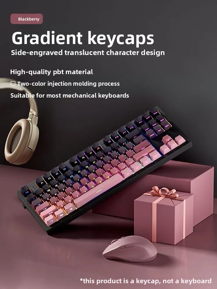 Gradient Side Printed Backlit Backlight Keycaps PBT Double Shot OEM Profile Keycaps for MX Switches Gaming Keyboard 130+key Caps