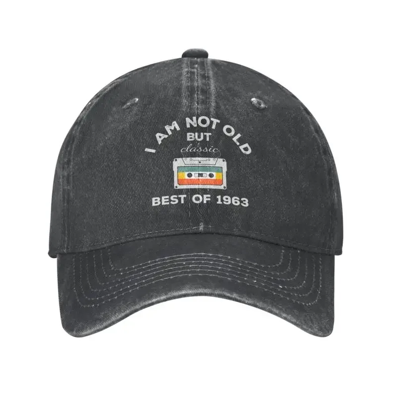 

Personalized Cotton Retro Cassette 1963 Baseball Cap Sun Protection Men Women's 60 Years Old Gifts 60th Birthday Dad Hat Spring