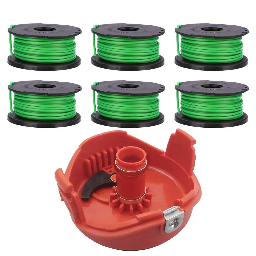 

6 шт., шпуля для триммера и крышка для Black & Decker GL7033 GL8033 GL9035 A6482