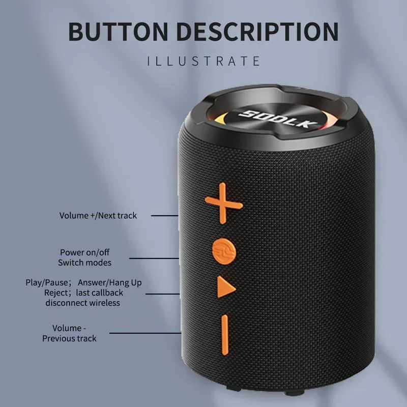 Loud Portable Bluetooth Speaker with Shock Bass RGB Lights Stereo Sound Wireless Boombox Karaoke Machine 20W for Outdoor Party