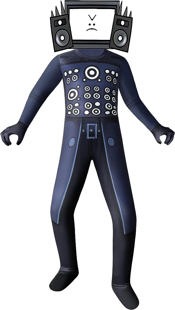 thumbnail image 2 of Skibidi Toilet Costume TV Man Cameraman And Speaker Man Cosplay Outfit For Kids 2 of 10