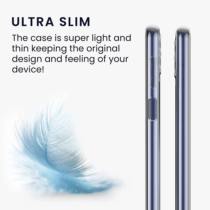 Ultra Thin Shockproof Clear TPU Phone Case - Soft Transparent Silicone Back Cover Housing