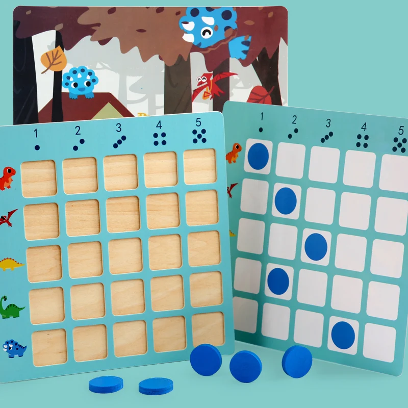 Kids Counting Game Montessori Math Toy Wooden Number Sense Dinosaur Count Numbers Matching Game Logic Early Educational Toy