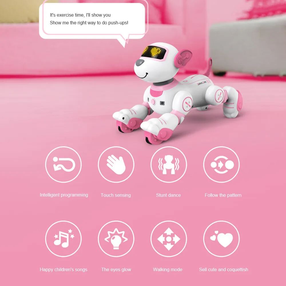 Remote Control Robot Dog Toy for Kid, Programmable Robotic Puppy, Interactive Robotic Dog Gift, Follow & Touch Function Robo Dog 6
