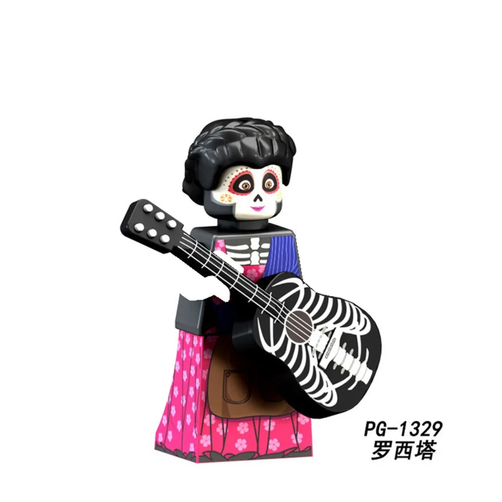 Movie Series Mini Action Figure Doll Coco Movie Peripherals Rosita Imelda Victoria Oscar Puzzle Assembly Block Doll Children Toy
