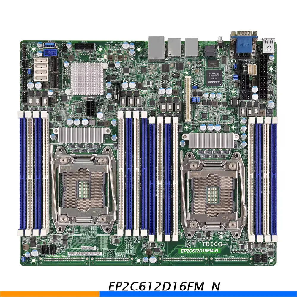 Server Motherboard For ASROCK For EP2C612D16FM N LGA2011 C612 Support E5 2600 V3 V4 Fully Tested