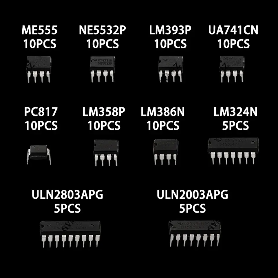 10Values 85PCS IC LM393P UA741CN Chip IC Kit DIP Direct Insertion Single Precision Timer LM358 NE555 LM358P NE5532P PC817 image 6