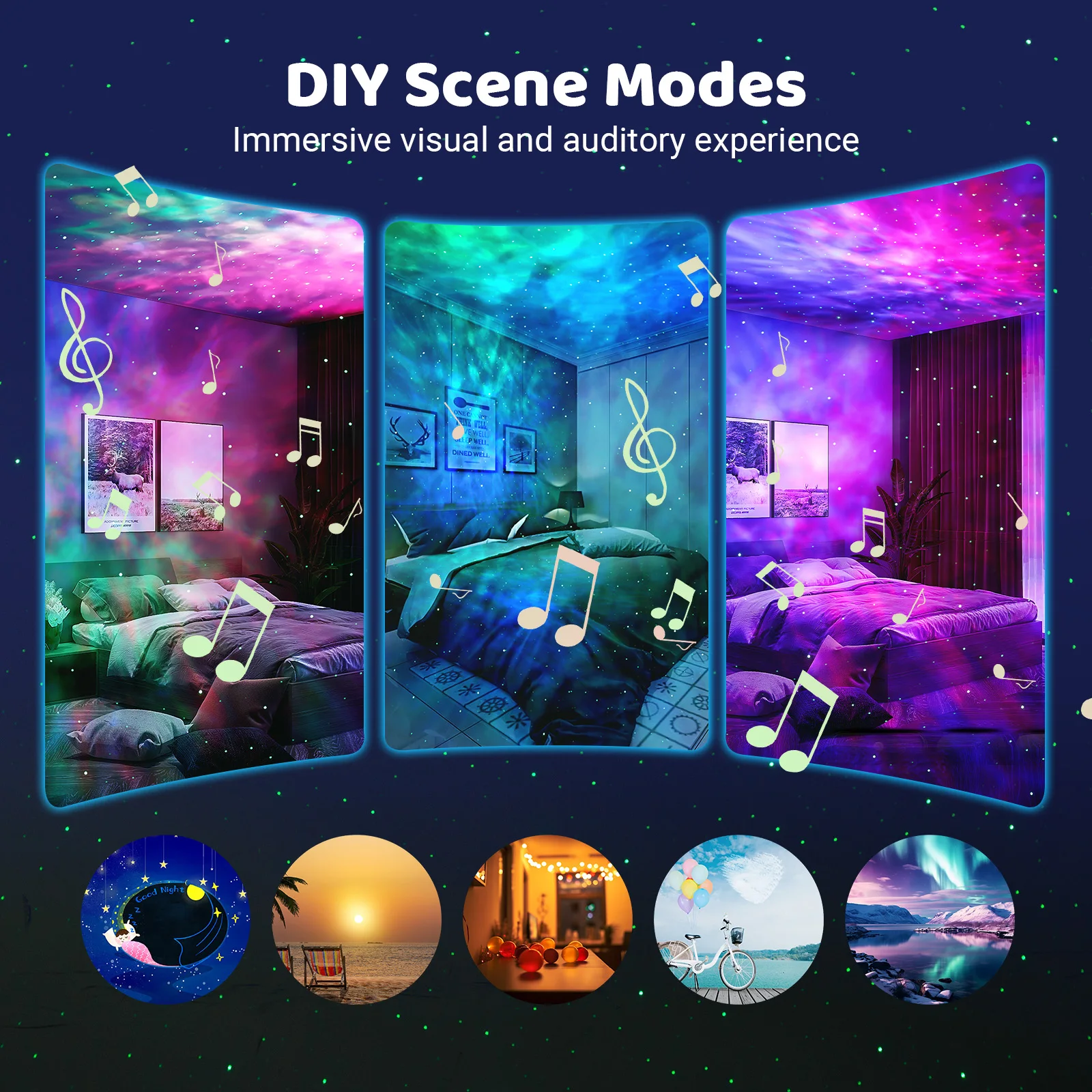 New Tuya WiFi HD Smart Galaxy Star Projector - Voice Control Via Alexa, White No