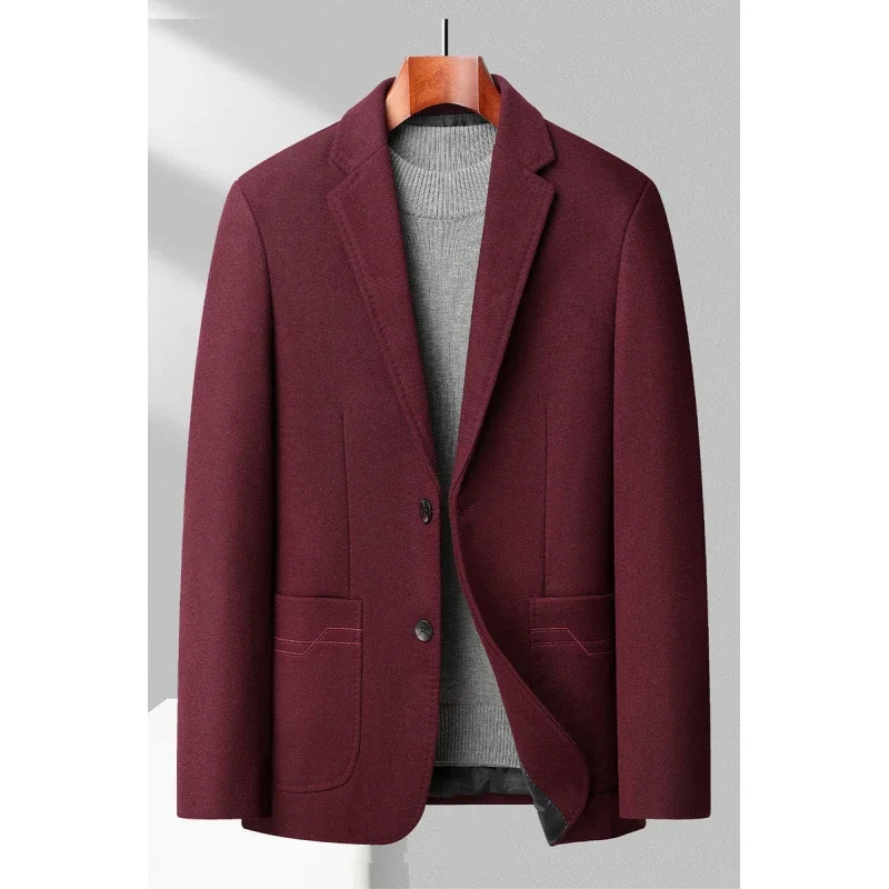 

2023 New Men's Fashion Business Korean Gentleman Wool Gentleman Trend Slim Hong Kong Style British Style Casual Wedding Blazer