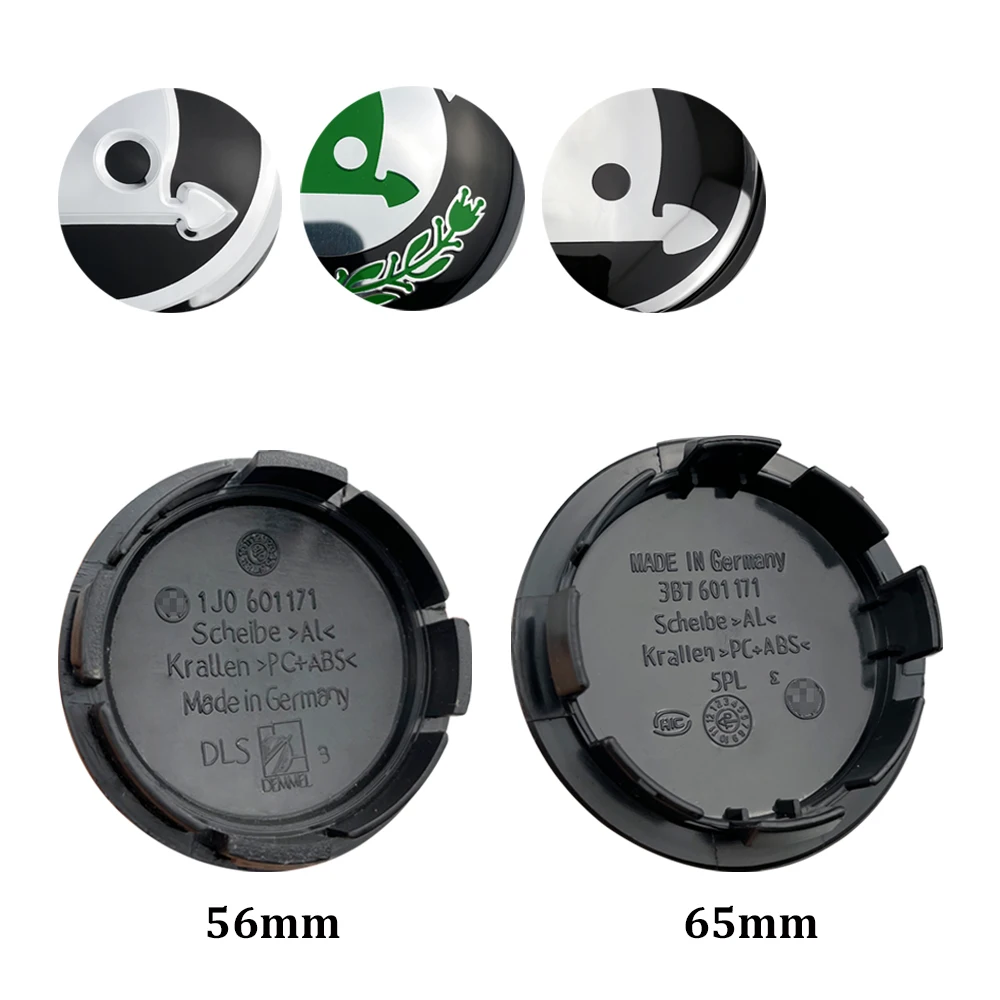 4pcs 56mm 65mm Silver black Car Wheel Hub Center Caps Cover For Skoda