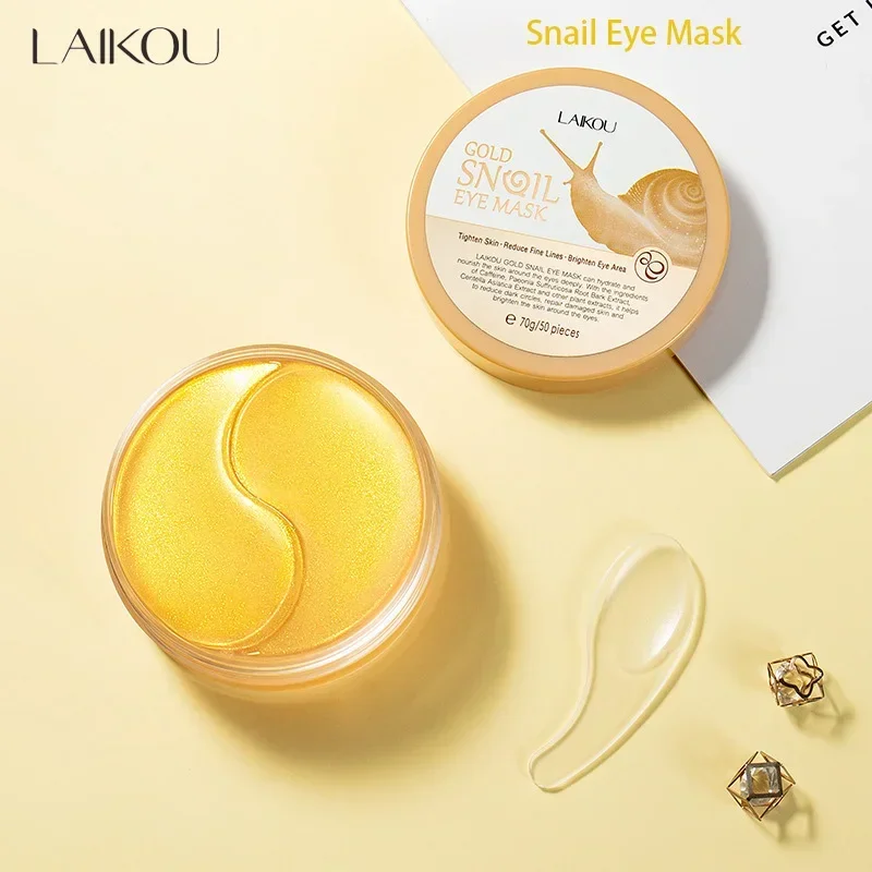 LAIKOU Snail Eye Mask Moisturizing Anti Puffiness Dark Circles Firming Skin Reducing Fine Lines Brightening Eye Mask Patches 2