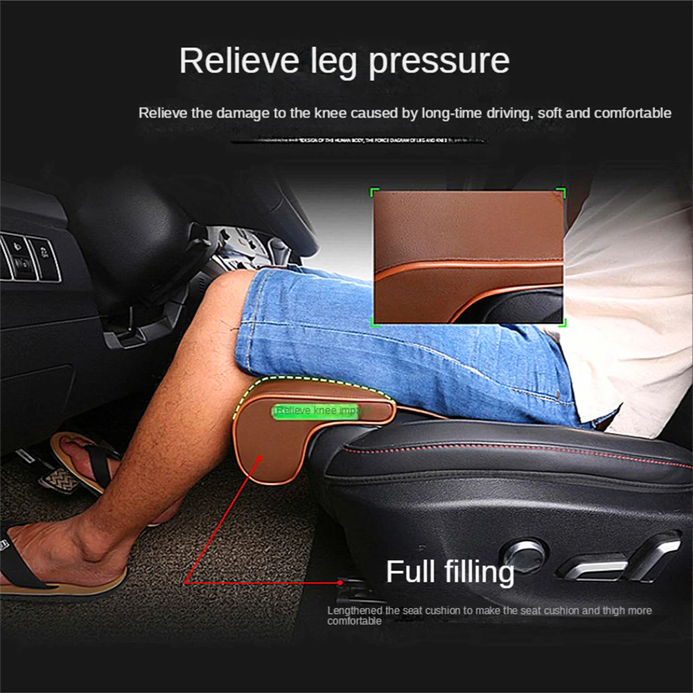 New Car Seat Extender Cushion Leg Support Pillow Memory Foam Knee Pad Long-Distance Driving Office Home Driver Protector Mat