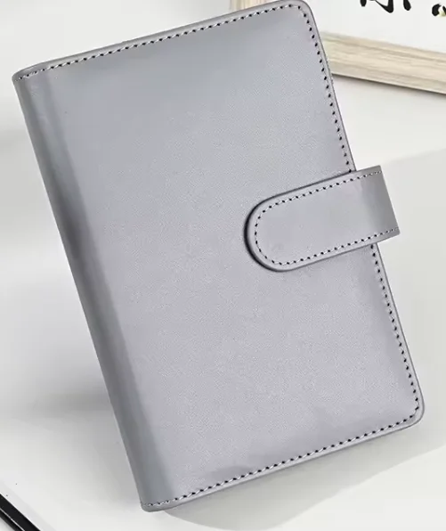 Vibrant Macaron Color Leather 6-Ring Binder Notebook Cover