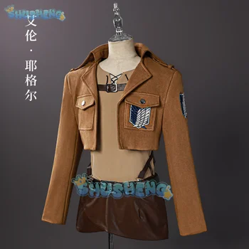 Attacco su Titano ‌   Eren Mikasa Levi Armin Hange Historia Reiss Costume Cosplay Reggimento Scout ‌   Festa di carnevale uniforme di Halloween