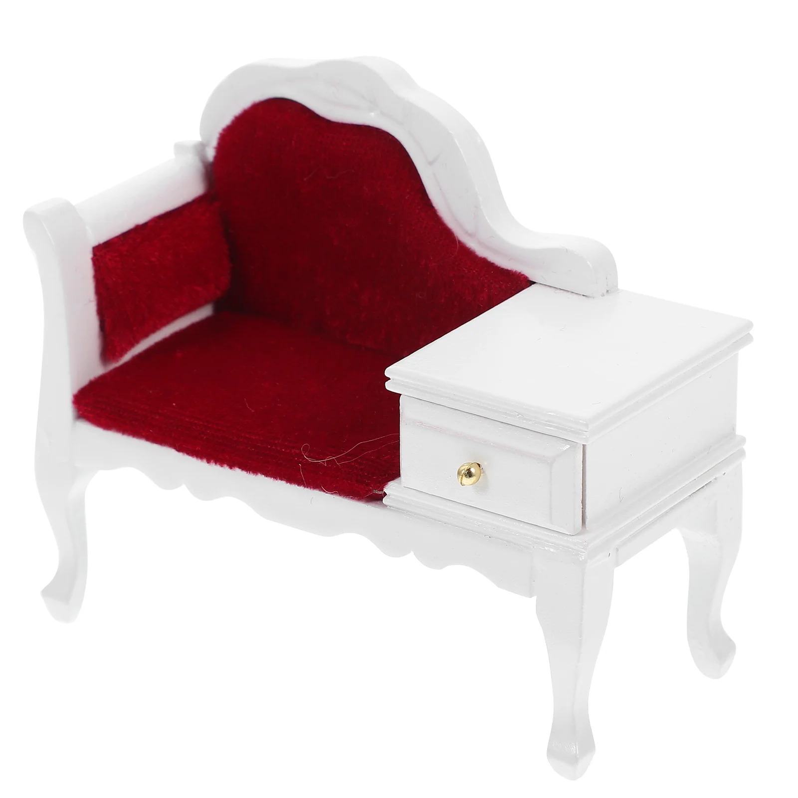 

Miniature Dollhouse Furniture Dollhouse Sofa Chair Drawer Mini Wooden Dollhouse Couch Victorian Bench Chair Model Dolls