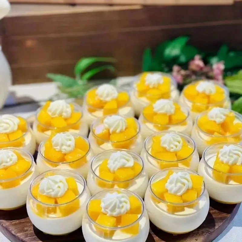 20PCS Transparent Dessert Cups Mousse Dessert Cups Party Birthday Wedding Restaurant Candy Snacks Jelly Christmas New Year plastic dessert cups dessert cups