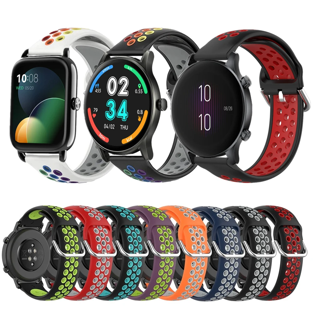 

Silicone Wrist Strap For Haylou GS RT 2 RS3 RS4 PLUS GST Lite Rainbow Watchband For Haylou Solar LS02 Sport Waterproof Bracelet