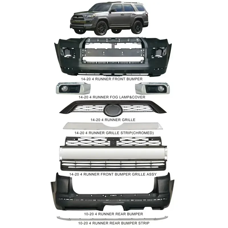 

High quality upgrade front rear bumper hood grill body kit bodykit for 4runner sr5 trd limited