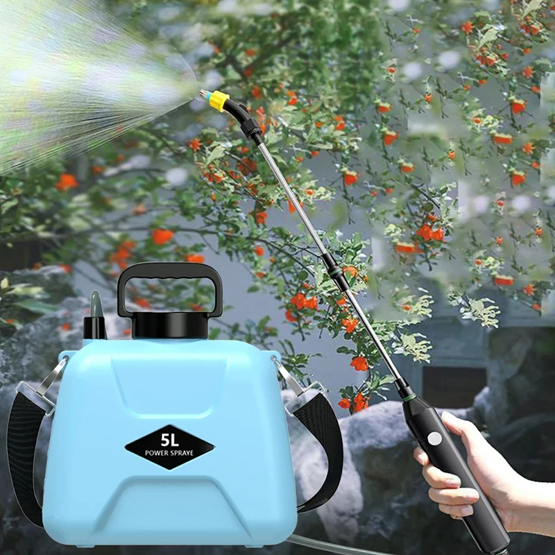 

1.35 Gallon/5L Battery Powered Sprayer Electric Sprayer with USB Rechargeable Telescopic Wand Shoulder StrapGarden Sprayer