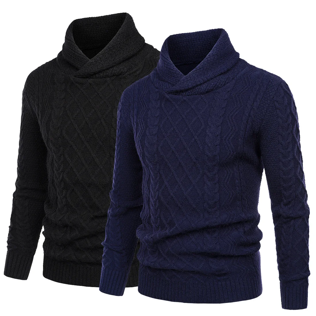 

New Knit Pullover Sweater Men Solid Slim Fit Autum Winter Casual Jumper Men Clothes