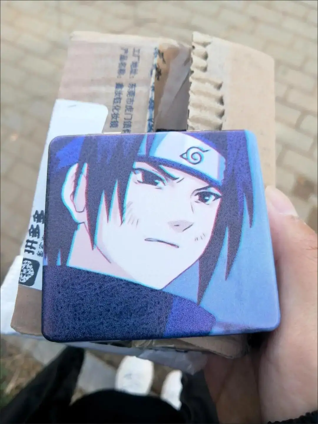 Naruto Espelho Uchiha Sasuke espelho de maquiagem de mão espelhos portáteis  dobráveis dupla face mini make-up pequeno tipo flip fãs presente -  AliExpress