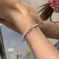 LATS Fashion Sweet Bow Bracelets for Women Girls Sparkling Delicate Ribbon Bowknot Snake Bones Chain Bracelet Party Jewelry Gift - Image 6