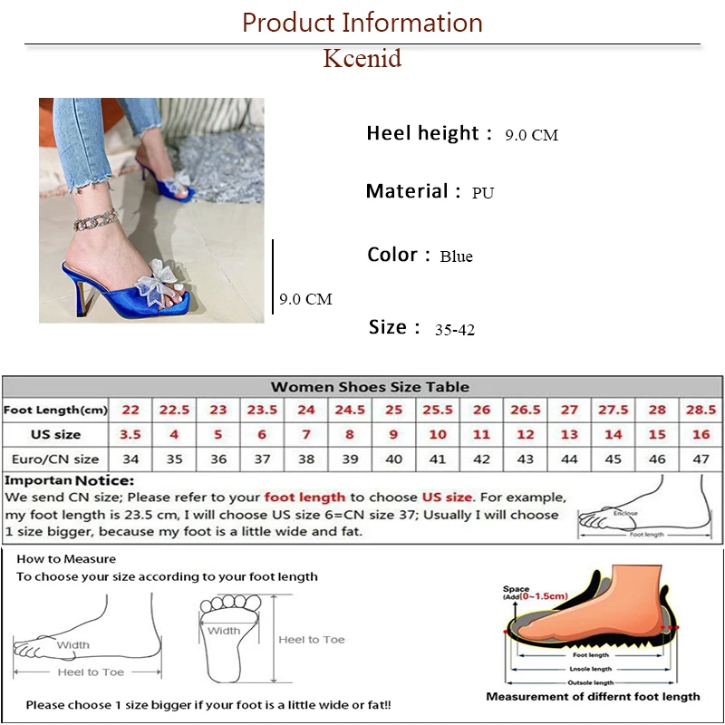 Kcenid Summer Slippers 2024 Fashion Satin Butterfly-knot Women Mules Slip On Ladies Sandals Thin High Heel Dress Wedding Shoes