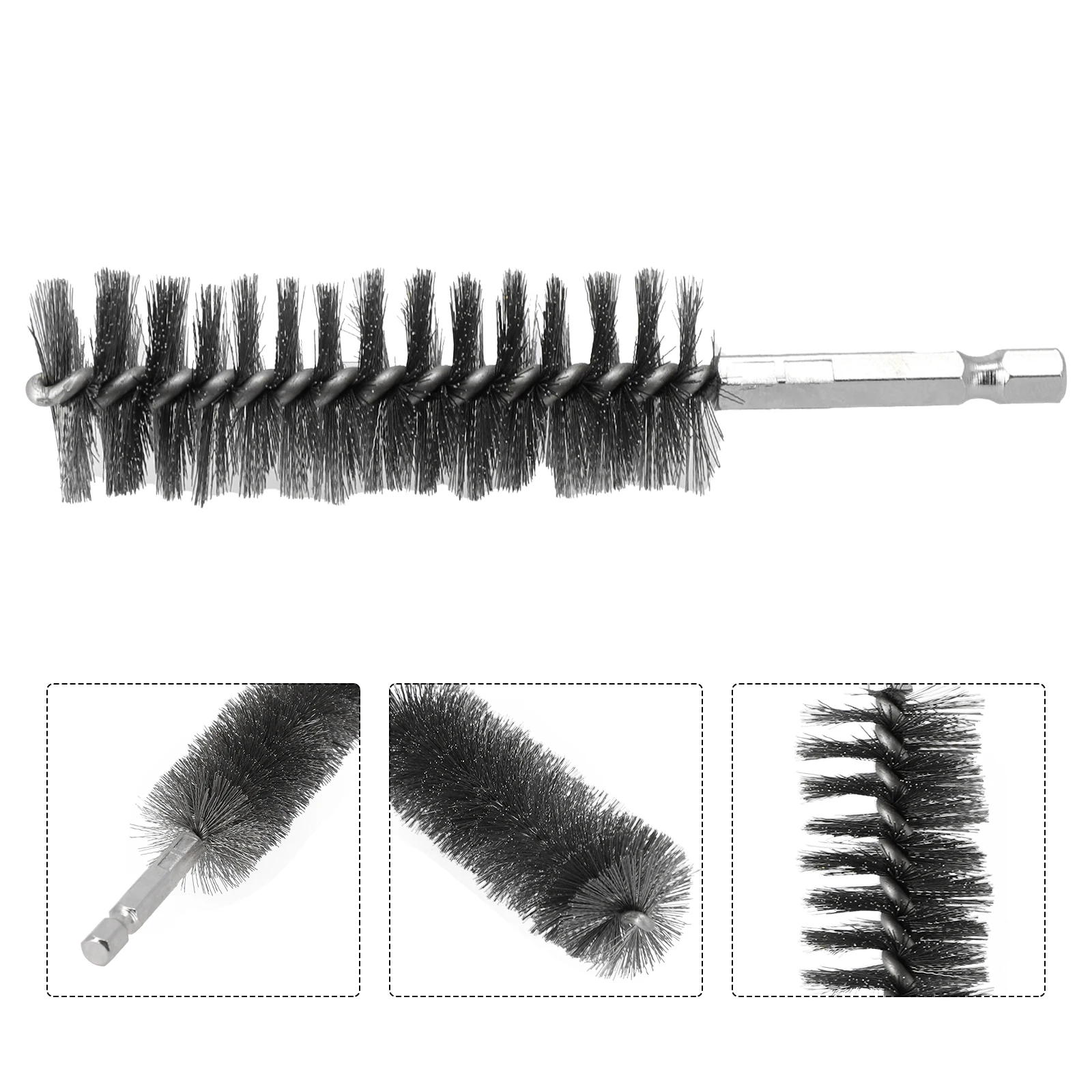1pc 9-25mm Stainless Steel Drilling Brush Wire Tube Machinery Cleaning Brush Rust Cleaner For Electric Drill Impact Tool 4