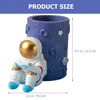 Astronaut Pen Holder Round Pen Holder Spaceman Figurine Statues Ornament Storage Pencil Holder Makeup Brush Holder Desk Decor 6