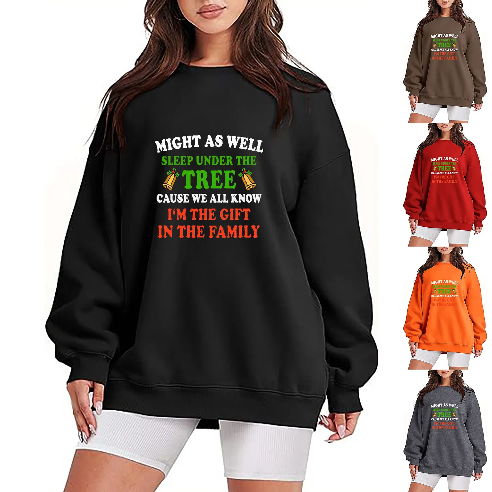 

Повседневные женские свитшоты с длинным рукавом, с круглым вырезом и длинным рукавом