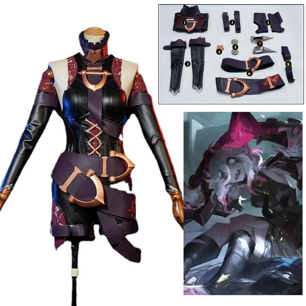 

Game Briar Cosplay LOL Outfit Briar Battle Suit Women Halloween Party Carnival Roleplay Vampire Black Costume