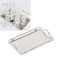 Commercial Dishes Tray Large Rectangle Tray Stainless Steel Home Living Room Commercial Dishes Tray For Coffee Water Cups Fruit 1