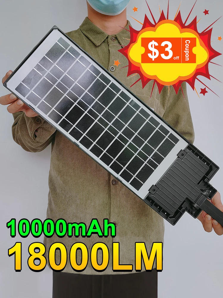 18000LM Upgrade Solar Light Outdoors 10000mAh Waterproof Outdoor Solar LED Light With Motion Sensor Garden Solar Street Lights solar fence lights