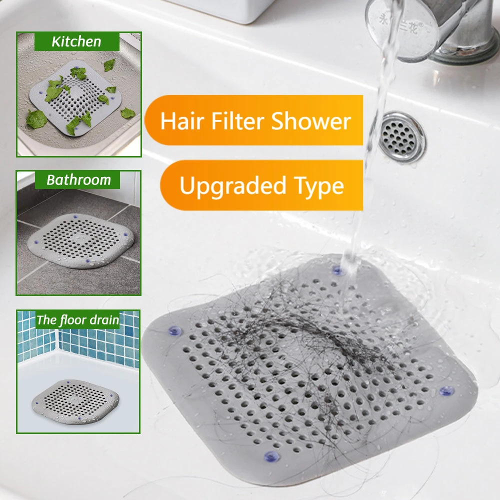 Upgraded Hair Filter Anti Blocking Sink Mesh Silicone Shower Kitchen