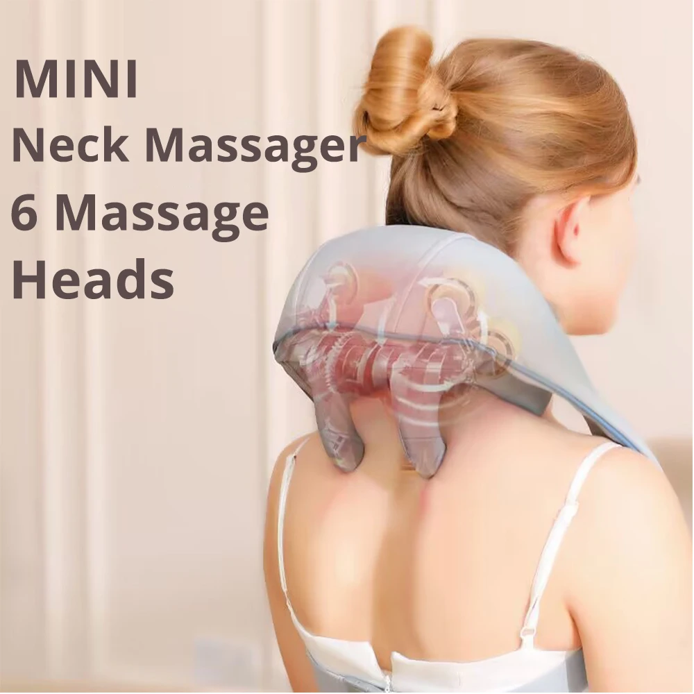 

5D Kneading Shiatsu Massage Shawl Chiropractic Travel Cervical Pillow Heating Relieve Fatigue Shoulder Pain Neck Massager USB