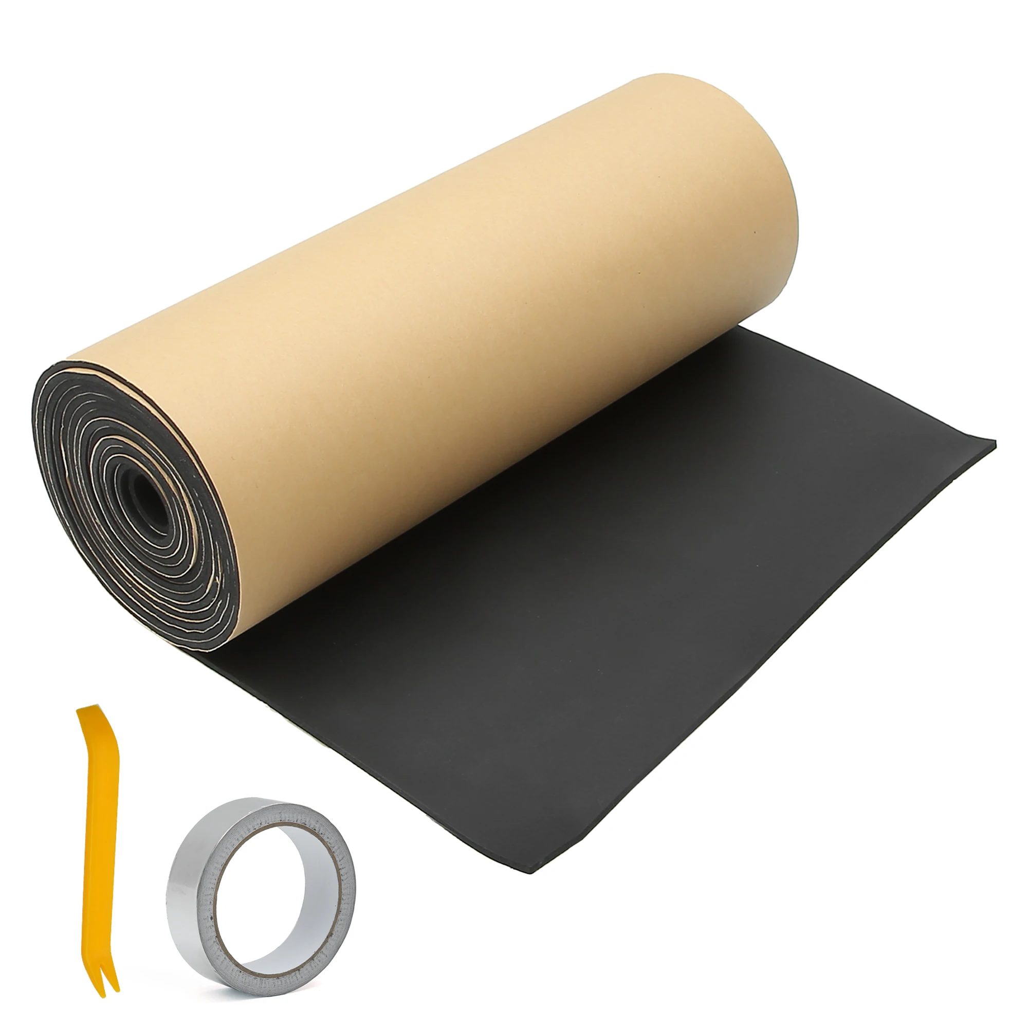UXCELL 420 x 40 cm Schalldämmende Matte, 4 mm, 18 Quadratmeter, Wärmedämmungspad, universell für Autotür-Bodendämpfung, selbstklebender Schaumstoff, 1 Rolle – Detail 7