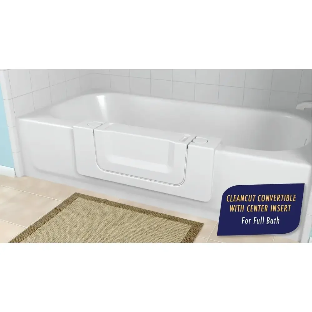 Walk-In Tub Accessibility Kit Convertible Bathtub Traditional Bath And Step-In Shower Large Size White Fast Installation