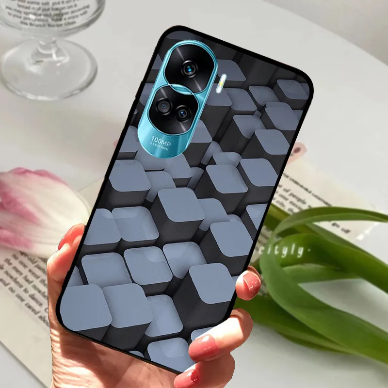 Sleek Black Silicone Soft Painted Protective Case