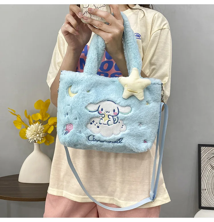 

Sanrio Bag Kawaii Plush Cinnamoroll Melody Kuromi Soft Stuff Handbag Shoulder Bag Anime Stuffed Backpack Girls Crossbody bag